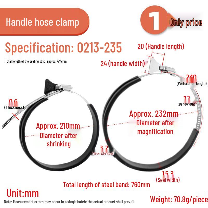 304 Stainless Steel Strip Handle Hose Clamp Quick Connector