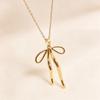Simple Stainless Steel Bow Pendant Necklace - Personalized, Stylish & High-End Clavicle Chain for Women