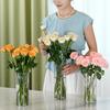 Vaso Trasparente per Fiori da Tavola Cilindrico Alto Antirottura in Plastica per Eventi Matrimoniali Arredo Tavolo Ufficio Casa