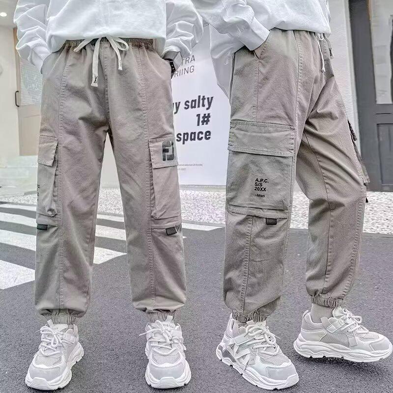 

Мальчиковые брюки карго - Стильные джоггеры с множеством карманов для весны и осени 170 cm серый