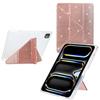For iPad Pro 13 (2024) Case Y-Fold Stand Glitter Leather TPU Acrylic Clear Tablet Cover