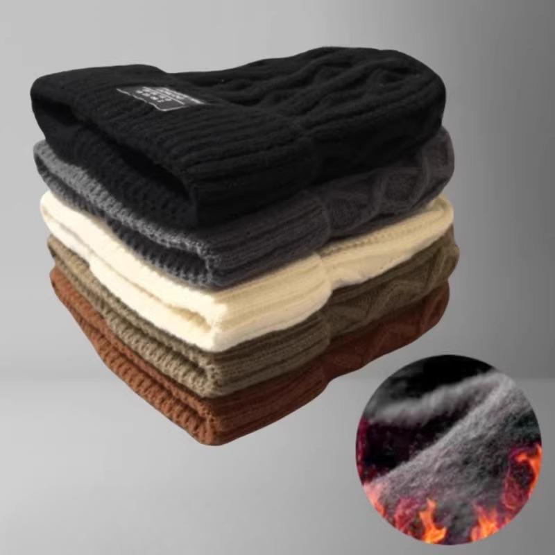 Pull-back Hat Men's Winter Big Head Hat Warmth Thickened Velvet Cold-proof Knitted Hat Big Head Circumference Showing Face Small Wool Hat