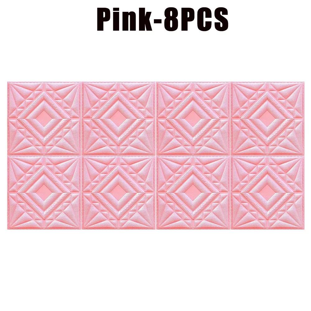 30x30CM DIY 3D Wall Panels Stickers Self Adhesive Waterproof Wallpaper Retro Sticker for Home Living Room Bathroom Decoration