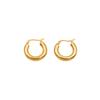 Merry Line 18K Gold-Plated Circle Earrings Women'S French Retro Popular Simple Titanium Steel Ear Buckles
