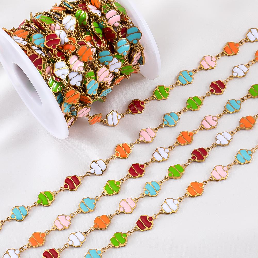 0.5M 1M Stainless Steels Cute Enamel Octopus Gold Chains for DIY Necklaces Making Jewelry Findings Sea Bracelets Anklet Supplies
