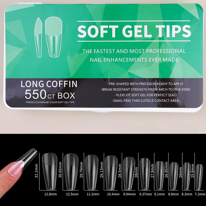 Końcówki do paznokci Ultra-cienkie Matowe Sztuczne paznokcie Miękkie Żelowe Końcówki Średnie Krótkie Migdał Trumna Pełne Pokrycie Matowe Narzędzia do przedłużania Paznokci DIY