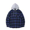 Intercrew Flannel Yarn-Dyed Multi-Check Shirt D Blue Itz1Yc02Adb