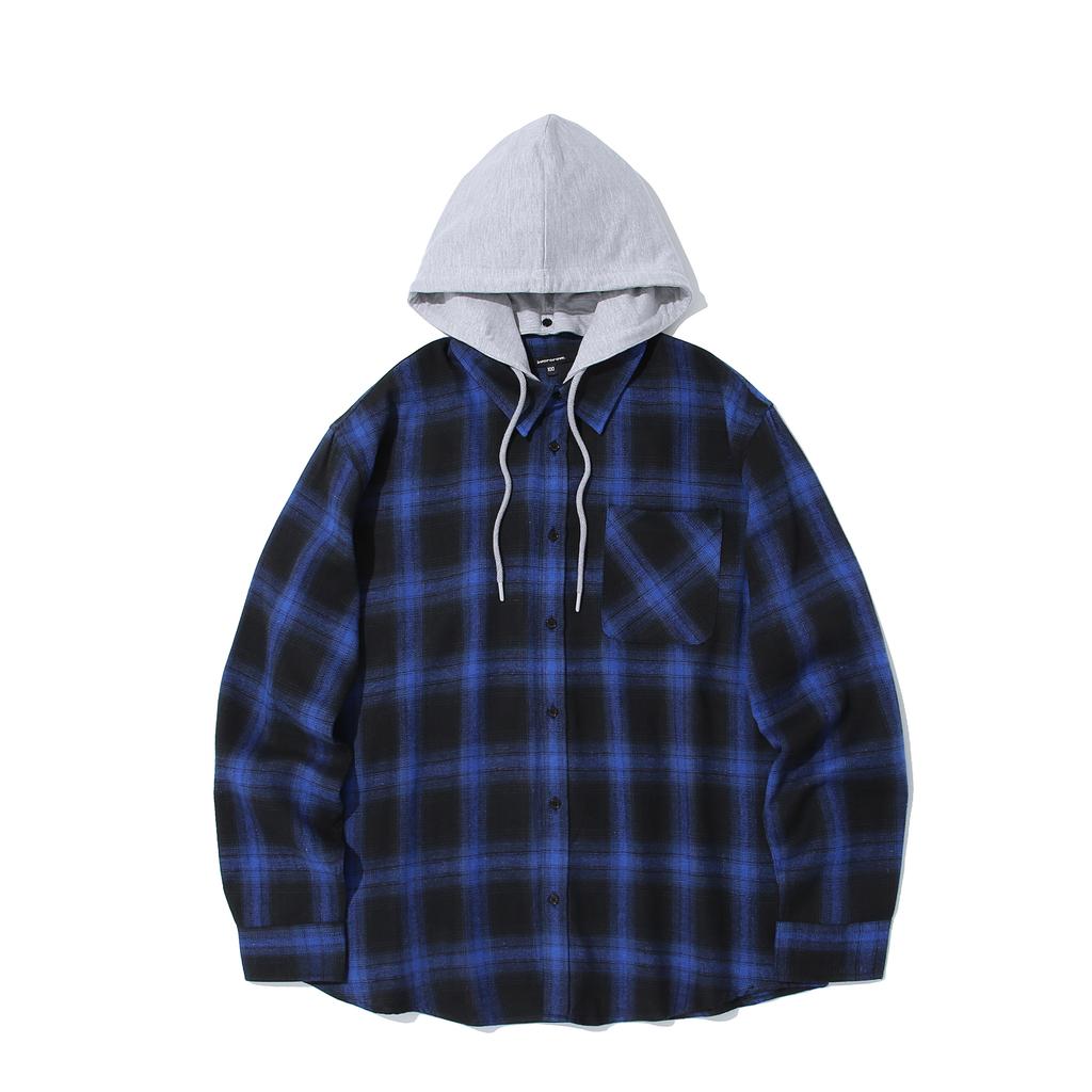 INTERCREW Flannel Yarn-Dyed Multi-Check Shirt D Blue Itz1Yc02Adb