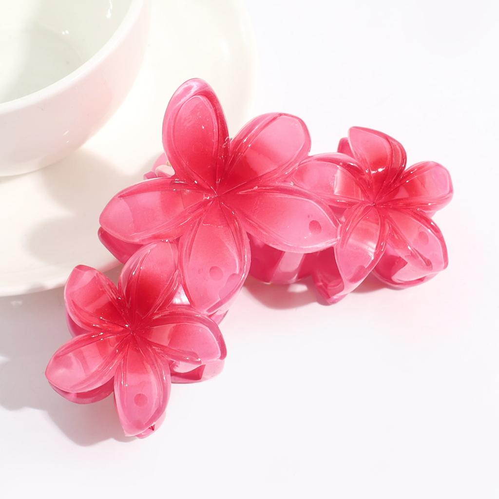 Korean Candy Color Flower Hair Claw Women Girls Flowers Shark Clip Sweet Large Gradient Crab Clamp Barrettes Hair Accessories