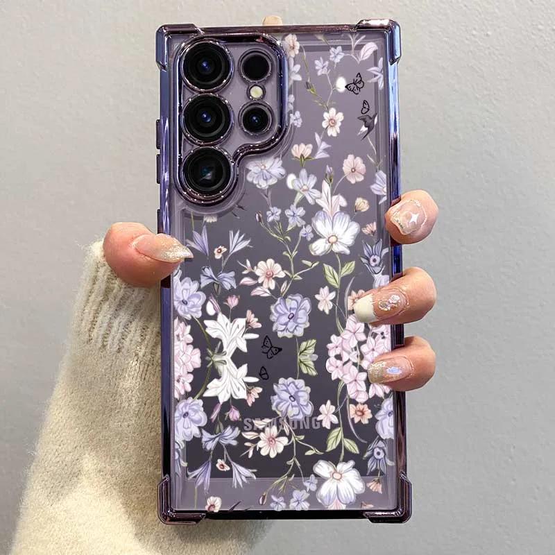 Phone Case For Honor 600 Lite 400 Pro X8D X6D X9B X7A X6A X8B X8 Magic 7 Lite Vintage Soft Violet Flowers Cover Air Bag