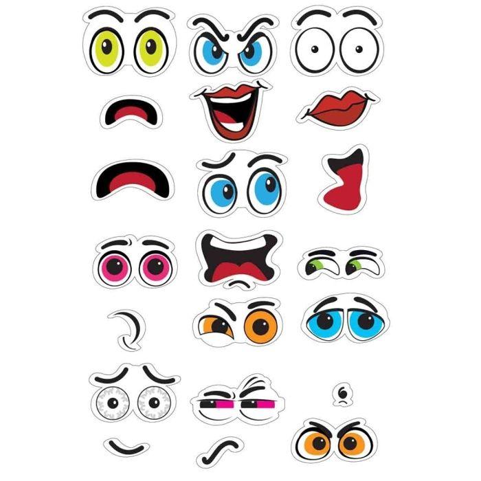 Gommettes visages de 1 à 4 cm 42 pièces