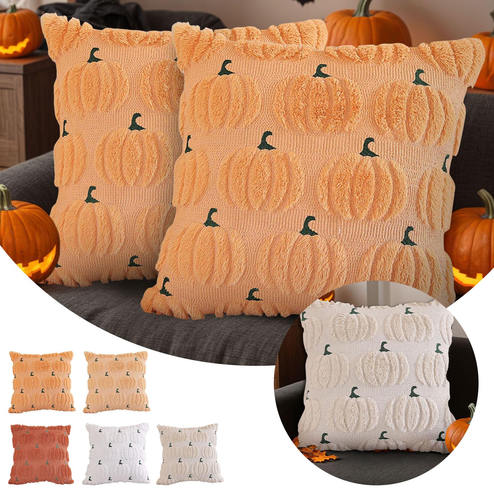 

Pumpkin Pillowcase Halloween Throw Pillow Covers For Living Room Bedroom Sofa 45x45CM Fall Soft Plush Cushion Cover Home Decor B кирпич красный