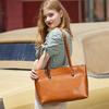 Large capacity tote bag women's genuine leather women's bag fashion oil wax cowhide large bag portable shoulder bag