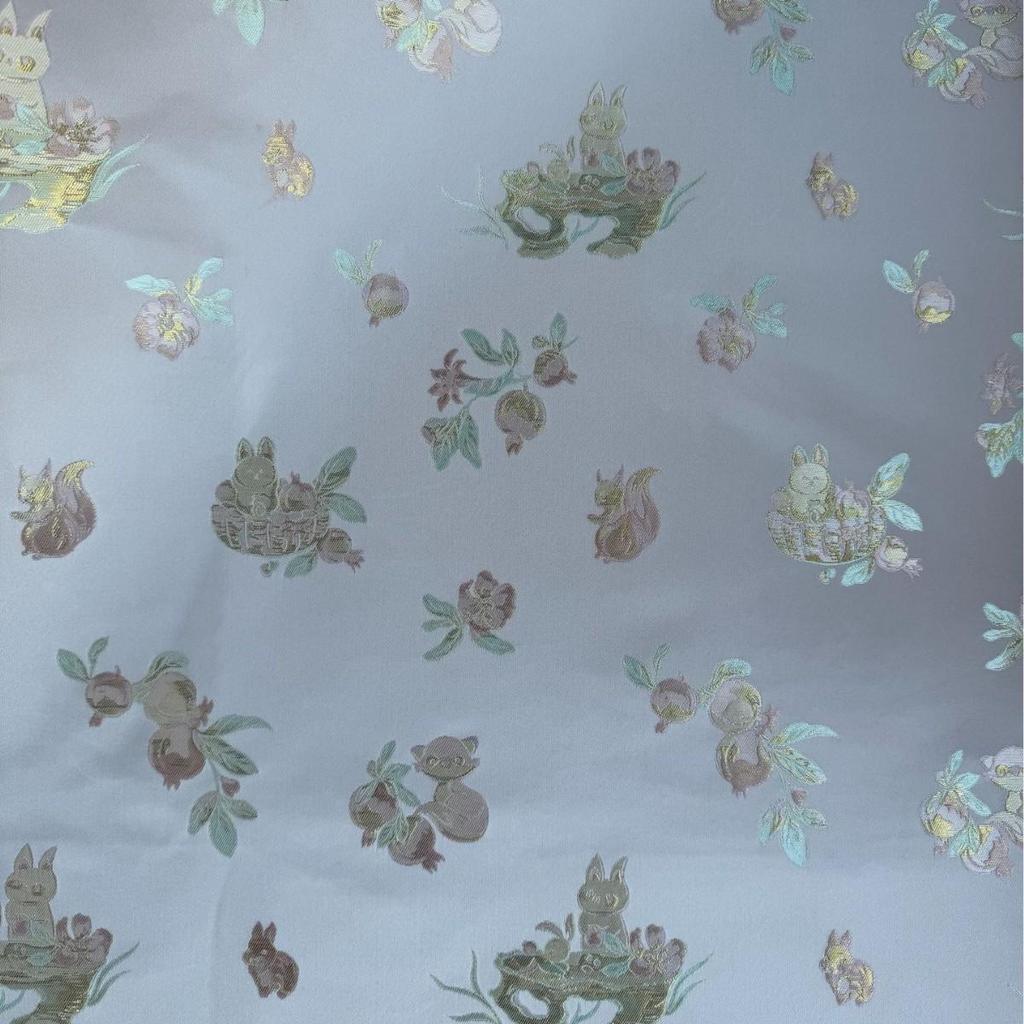 Spring Style Jacquard Fabric in Cute Rabbit & Squirrel Design for Women's & Children's Wear Vest Dress