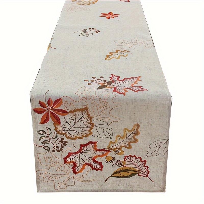 1pc Rustic Maple Tablecloth Thickened Hemp Embroidery Table Flag Gift Party Birthday Party Decoration Restaurant Decoration Tablecloth Room Decoration