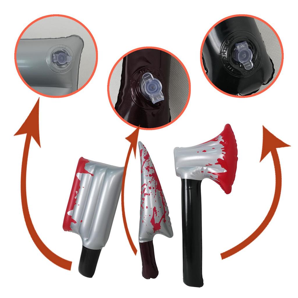 Inflatable Halloween Knife Prop Realistic Portable Scary Horror Prank Prop for Cosplay Supplies Party Favors for Kids Adults