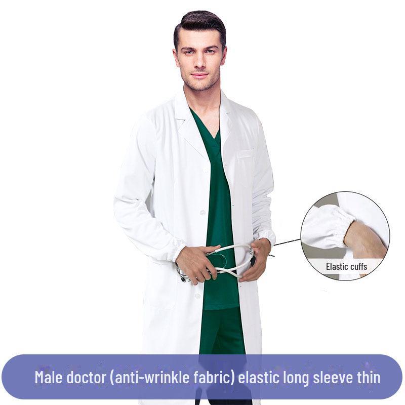 Unisex White Lab Coat for College Students, Doctors, Nurses, Beauty Salon Workers - Long or Short Sleeve Option