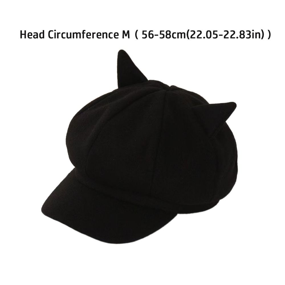 Vintage Beret Hat Cute Cat Ears Octagonal Cap Fashion Peaked Caps  for Women Girls