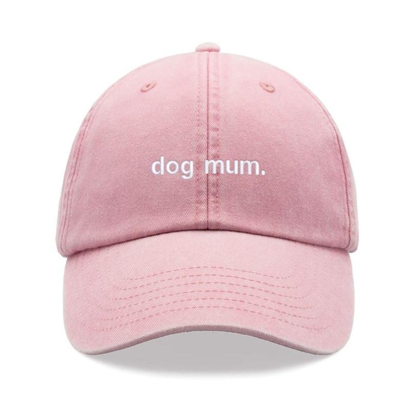 1pc "dog Mum. " Vintage Washed Baseball Caps,Unisex Dad Hat Low Profile Adjustable Suitable for Outdoor Sports Holiady Party