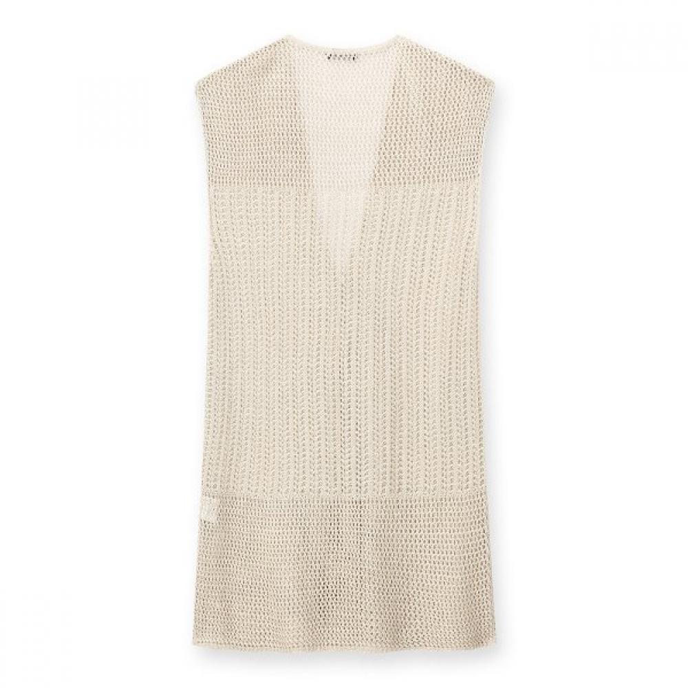 Furina Soft Linen Mesh Knit Vest Scallop