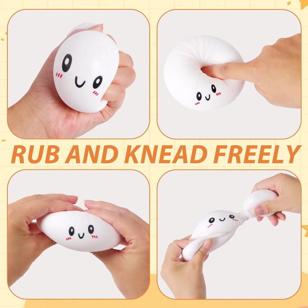 Pekkaxy Squishy Knödel Stressbälle für Erwachsene & Kinder – Fidget Sensorisches Spielzeug, Knetball zum Quetschen, Dehnbares Stressabbau-Spielzeug für ADHS – Kompatibel