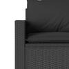 2 Piece Outdoor Dining Set with Cushions Black Poly Rattan