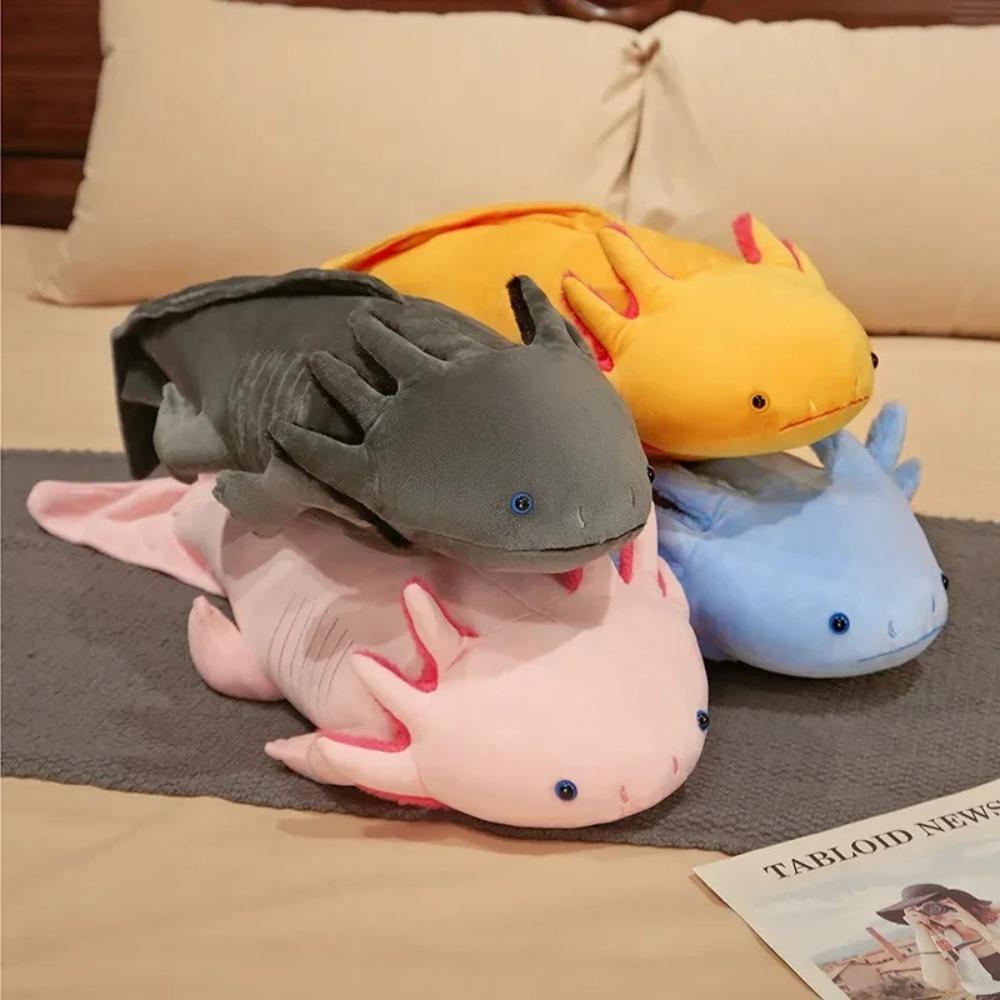 23-80cm Kawaii Colorful Newt Salamander Plush Toy Stuffed Soft Pillows Room Sofa Cushion Cute Axolotl Doll Keychain Pendant Gift