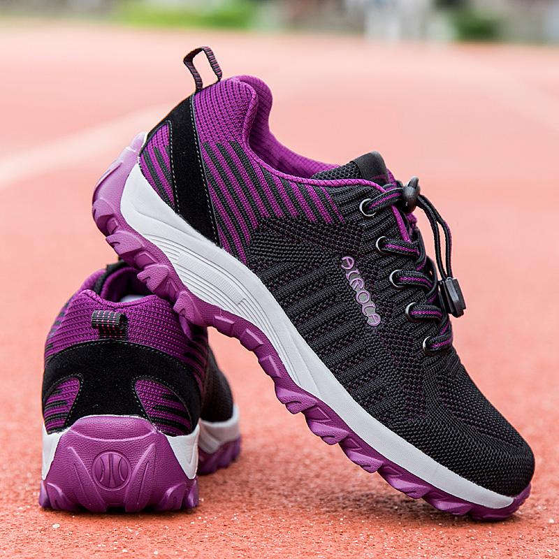 Mode Damen Neue Schnür-Lauf-Trainingsschuhe, Lässig, Bequem, Atmungsaktive Walking-Schuhe, Herren- und Damen-Sport und Freizeit