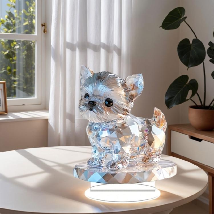 Acrylic Dog Statue Figurines Table Centerpieces Animal Figurines Sculptures Table Ornament for Home Office Decors