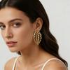 Personality Exquisite Gold Plated Leaf Stud Earrings Stainless Steel Exaggerated Big Earrings Classic Fashion Jewelry for Women