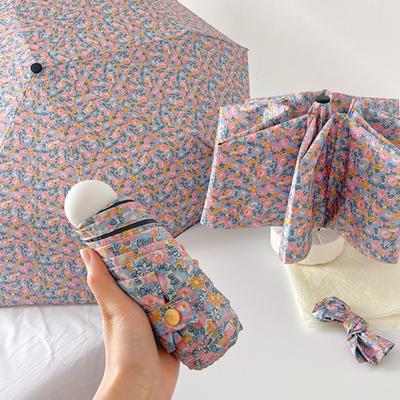 Compact Mini Folding Travel Umbrella UV Protection Retro Floral Design Ideal for Women And Girls