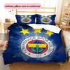 Set Copripiumino Trapuntato con Motivo Fenerbahçe S.K Decorazione per la Casa Regalo (1 * copripiumino + 2 * federe senza imbottitura)