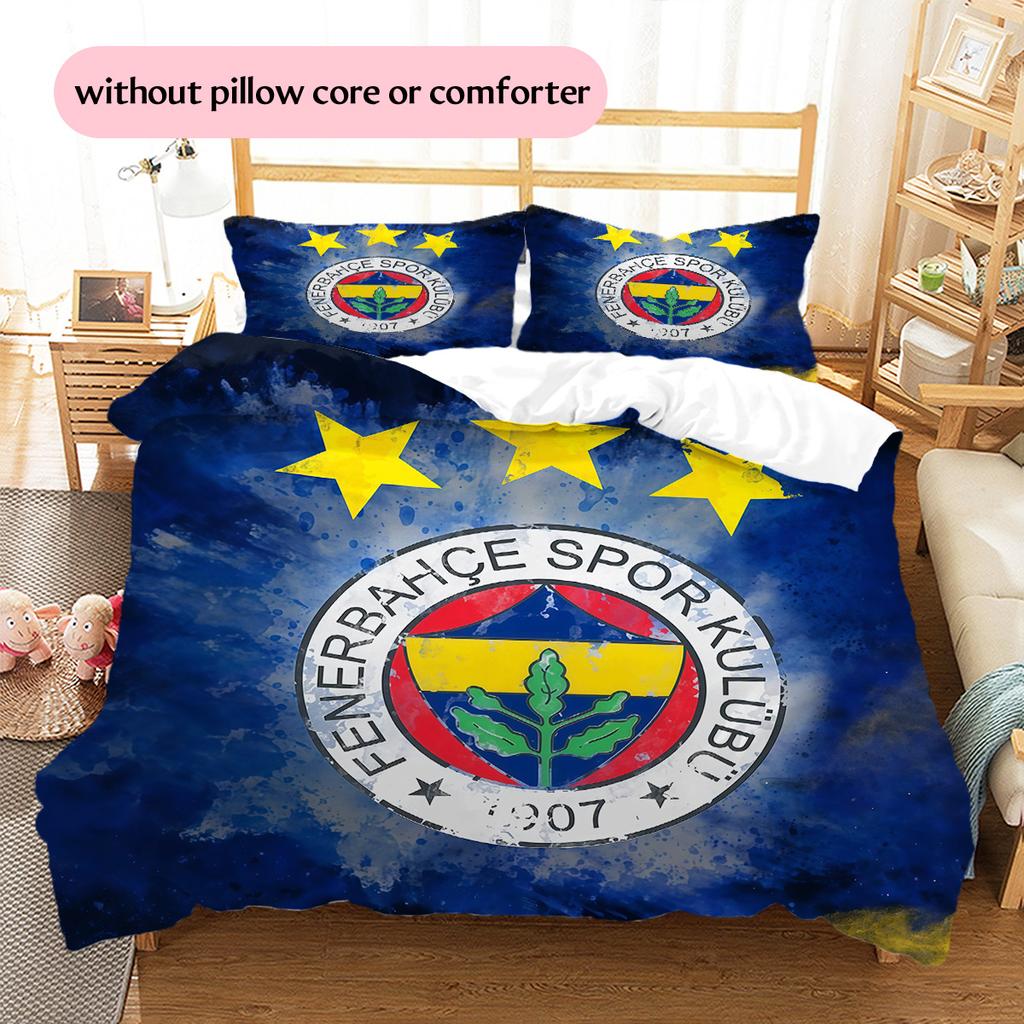Set Copripiumino Trapuntato con Motivo Fenerbahçe S.K Decorazione per la Casa Regalo (1 * copripiumino + 2 * federe senza imbottitura)