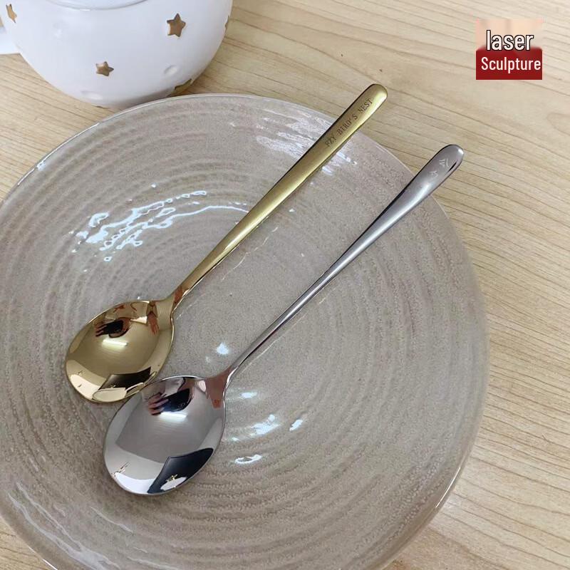 

Ru Han 304 Stainless Steel Lengthened Hot Pot Chopsticks and Gold Spoon Set