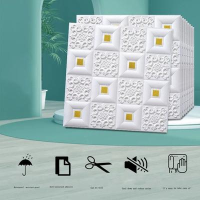3D XPE Schaumstoff Dachaufkleber 70x70cm Selbstklebende Decken-Dekorationsplatten Wasserdichte Tapete Wohnzimmer Schlafzimmer Heimdekorationen