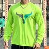 Autumn Men's Long sleeved T-shirt OX Head Men's Fitness T-shirt Polyester Elastic Sports T-shirt Breathable Graphic Gym T-shirt top