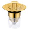 Brass Push-Type Sink Drain with 304 Filter Mesh, Insect-Proof, Anti-Clogging, Anti-Leakage, Anti-Odor Drain Plug with Pop-Up Core