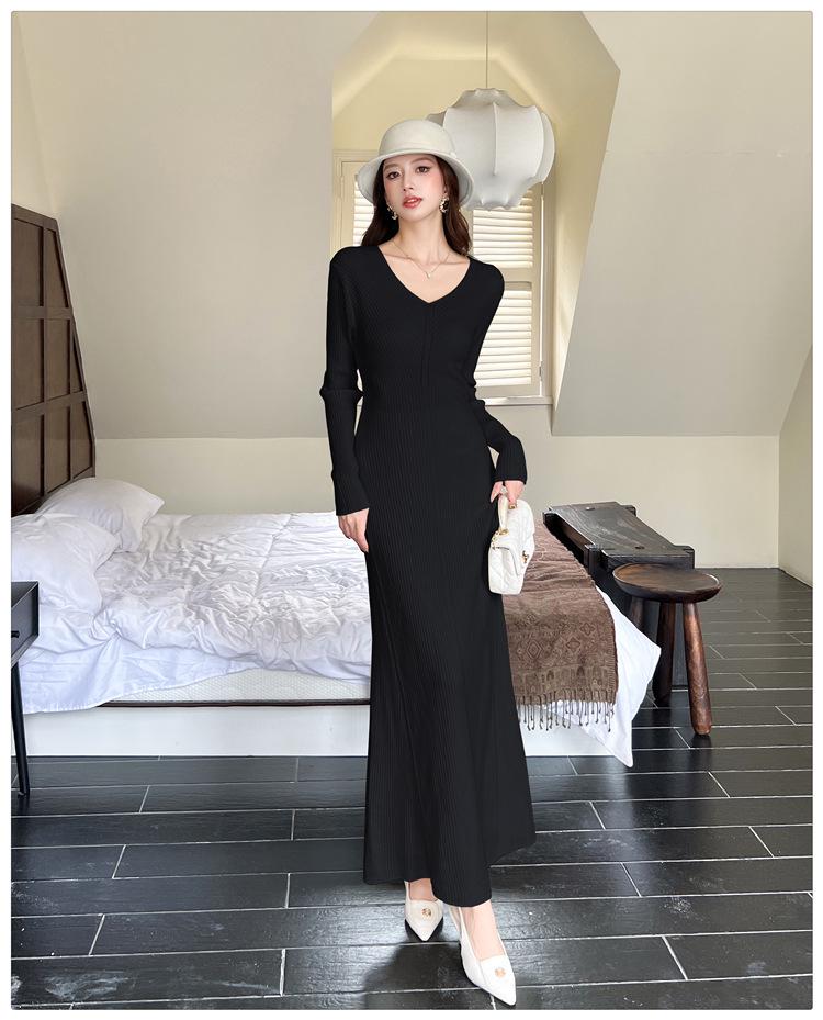 High-Quality Autumn Winter Knit Fishtail Sweater Dress