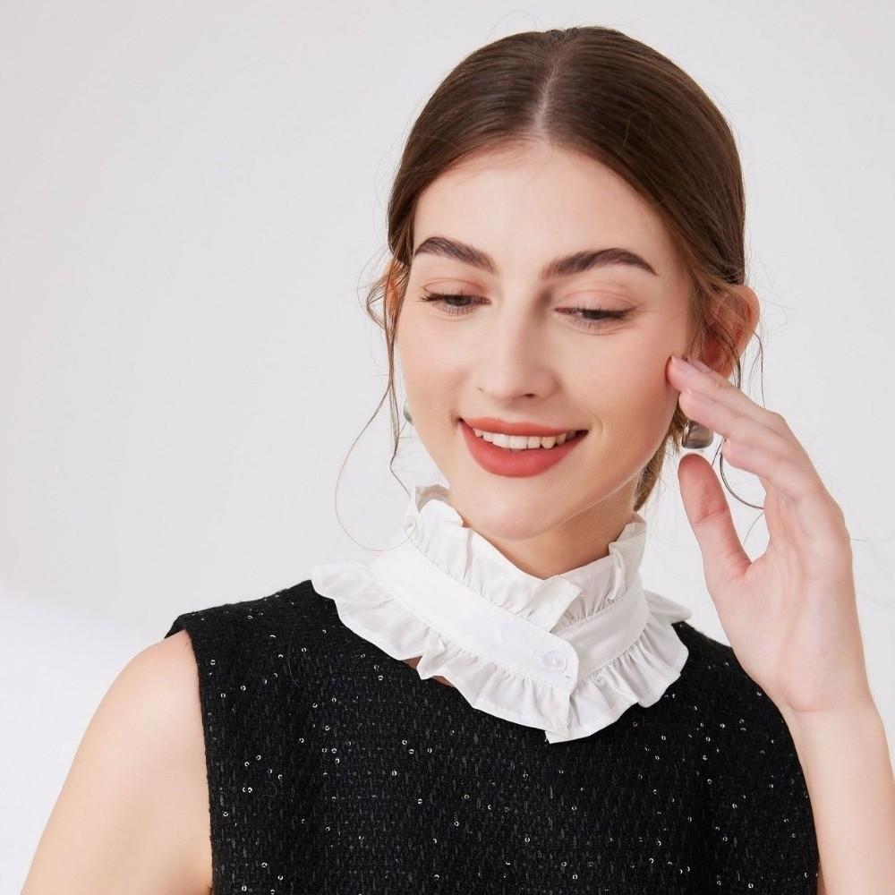 1 zestaw Styl Francuski Sztuczny Kołnierzyk Plisowany Design Kryza Choker Stój Kołnierzyk Koszula Damska