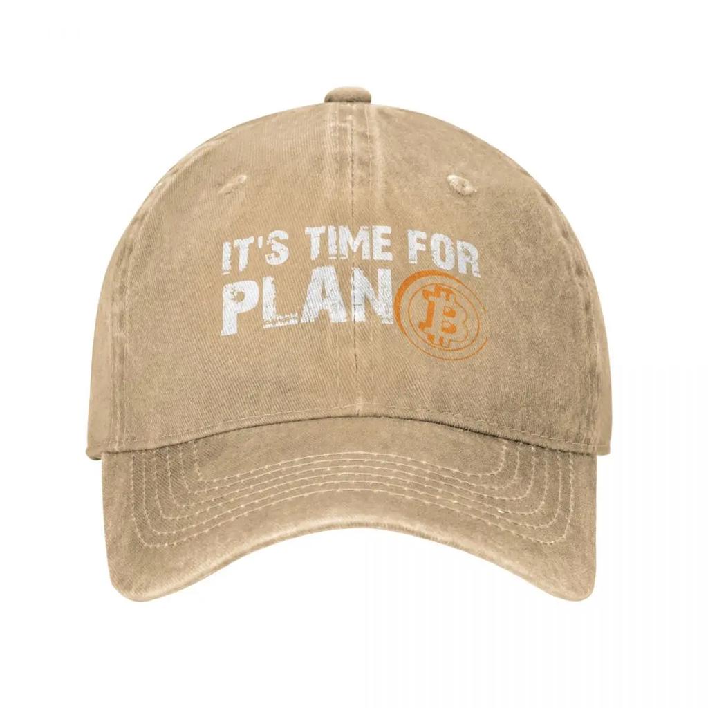 Denim It's Time For Plan B Bitcoin BTC Crypto Currency Baseball Caps Dad Cowboy Hats Blockchain Geek Cap Hats
