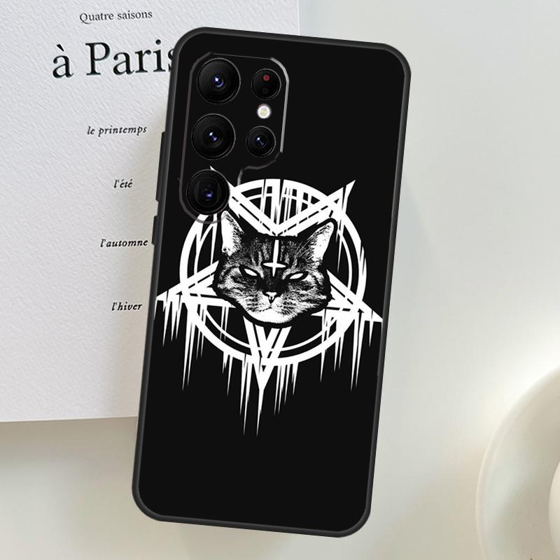 Moon Tarot Witch Cat Case For Samsung Galaxy S26 Ultra S25 S24 S23 S22 S21 S10 Plus S20 FE S25 Ultra Phone Cover