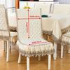European Ins Style Quilted Dining Chair Dustproof Mat Universal Lace Chair Cover Non Slip and Easy To Clean Dining Chair Mats for Home Restaurants