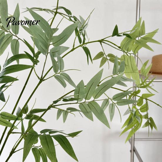 Atmosphere Enhancing Floral Decor Bamboo Tree Branches, Long Stems Faux Greenery, Artificial Plants, Leaves Elegant Zen Style Soft Decoration