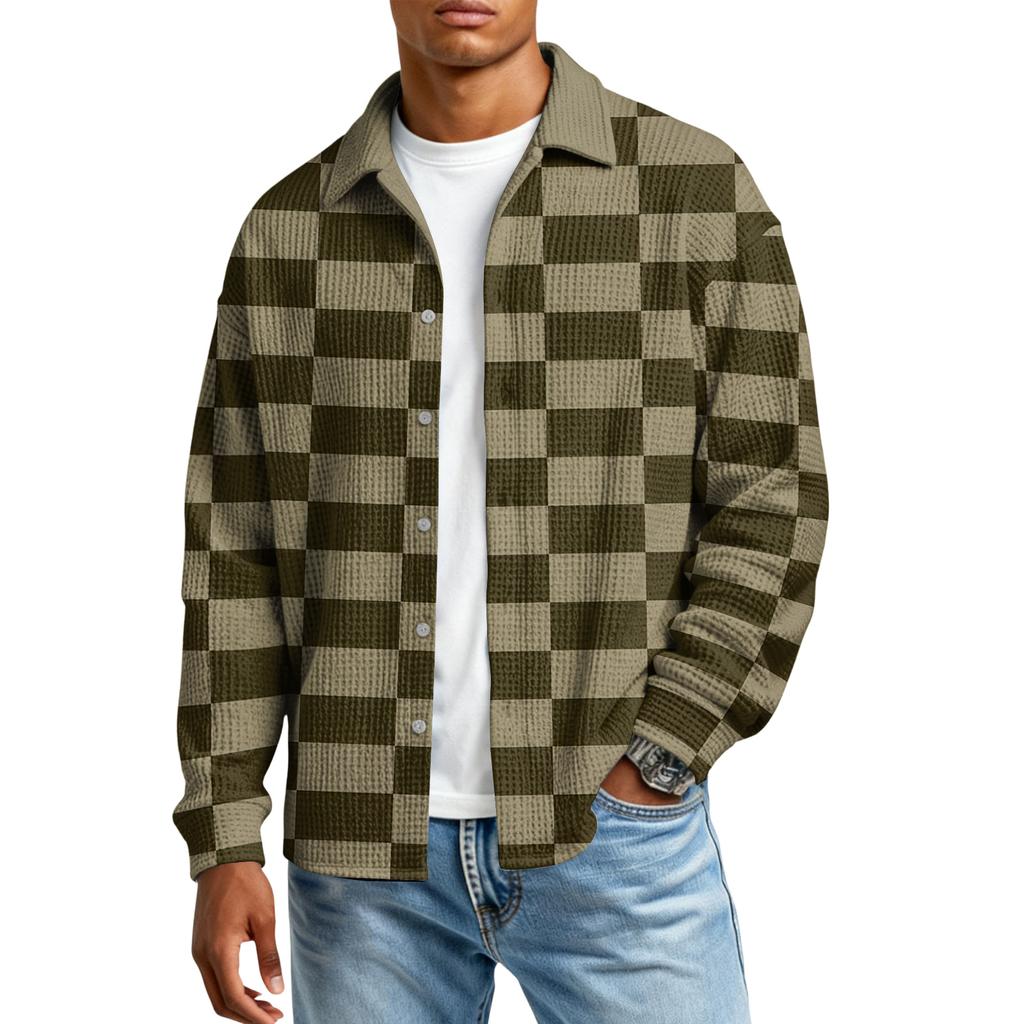 Herr Casual Långärmad Skjorta med Knappar