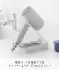 Yamazaki Tower Hair Dryer & Hair Iron Stand with Storage, White, W8.5 X D22.3 X H17.1cm, Hands-Free, Hair Iron Stand, Model 1334