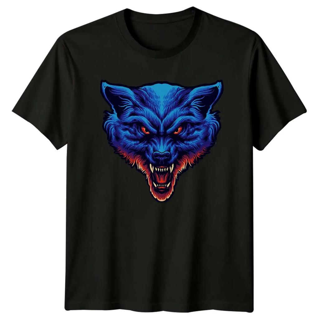 Angry Wolf Animals Herren T Shirt Daunisex Grafik Wlfe Oberteil Vintage Fashion Homme Top For Everyday Wear Casual