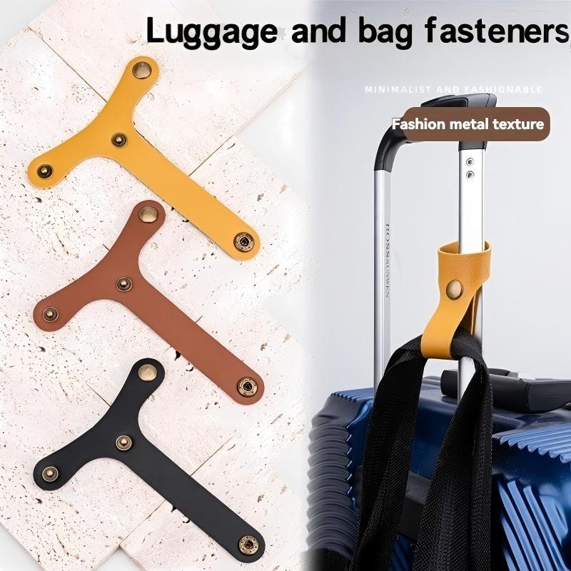 2Pcs T-Shape Luggage Hanging Belt Leather Buckle Anti-Loose Suitcase Strap Travel Bag Accessories