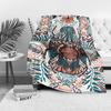 Boho Floral Print Blanket Throw Soft Fleece Bed Blanket Decorative Throw Blanket for Sofa Couch Living Room Bedroom
