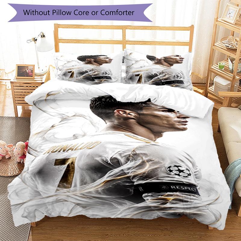 Ronaldo Champions League Ruhm Bettwäsche-Set, Atmungsaktiver Bettbezug mit Kissenbezügen, Weiche Bettwäsche für Schlafzimmer Heimdekoration, Perfektes Festival Bi