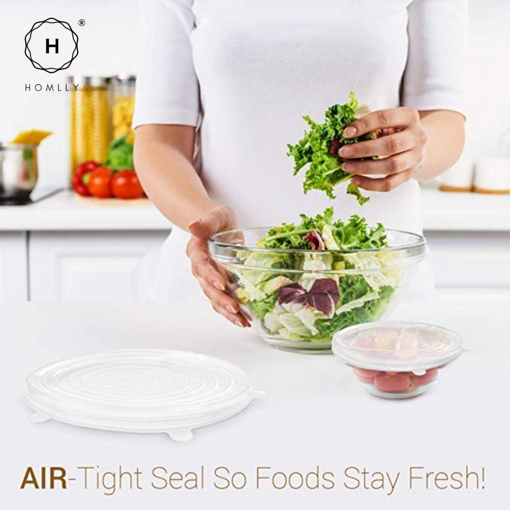 Homlly Basic Reusable Silicone Bowl Lids for Bowls Pots Cups (6pcs 6 Sizes  X2)